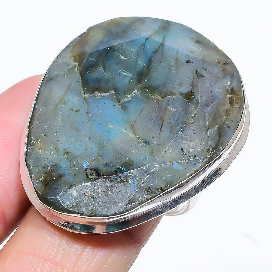 Labradorite Gemstone 925 Sterling Silver Gift Jewelry Ring Size 10