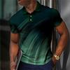 Men Polo Shirt Short Sleeve 3d Print Tops Fashion Polyester Breathable Comfortable Polos Shirts