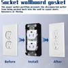 Упаковка из 20 черных прокладок для настенных розеток, прокладки для выравнивания электрической коробки для плотной установки, для надежной фиксации розетки