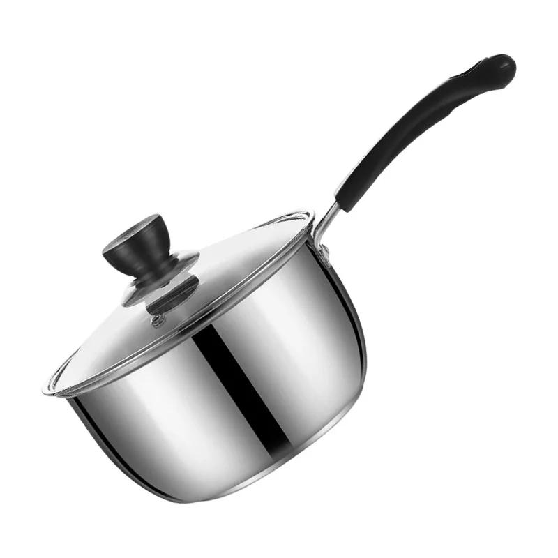 Stainless Steel Pot Coffee Milk Soup Pan Household Non Stick Gas Multi Cooking Pas Double Bottom Cookware Kitchen Pots Offers