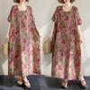 2025 Платье размера плюс Женское Летнее Цветочное Платье Свободное Элегантное Повседневное Винтажное Длинное Платье Оверсайз