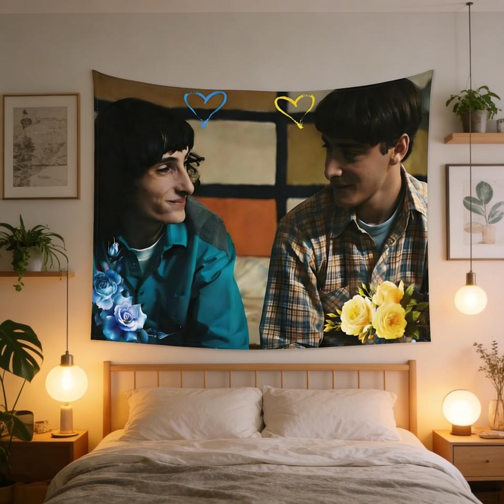 Высококачественный гобелен Byler Heart Floral, многоразовый, прочный, разных размеров, с плоским принтом, для общежития, спальни, домашнего декора