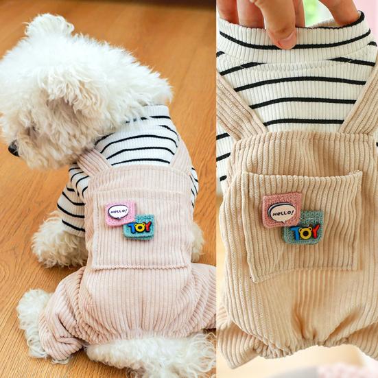 Stylish Cartoon Design Unisex Puppy Overalls Cat Dog Winter Clothes for Autumn