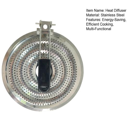 Диффузорная тарелка для плиты Защитное покрытие для посуды из нержавеющей стали для газовых и электрических плит Равномерное распределение тепла Адаптер для индукционной плиты