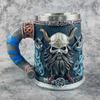 Medieval Viking Pirate Beer Mug Skull Mug Creative Large Capacity Mug Embossed Stainless Steel Coffee Mug Whiskey Cup Bar Party Halloween Gift