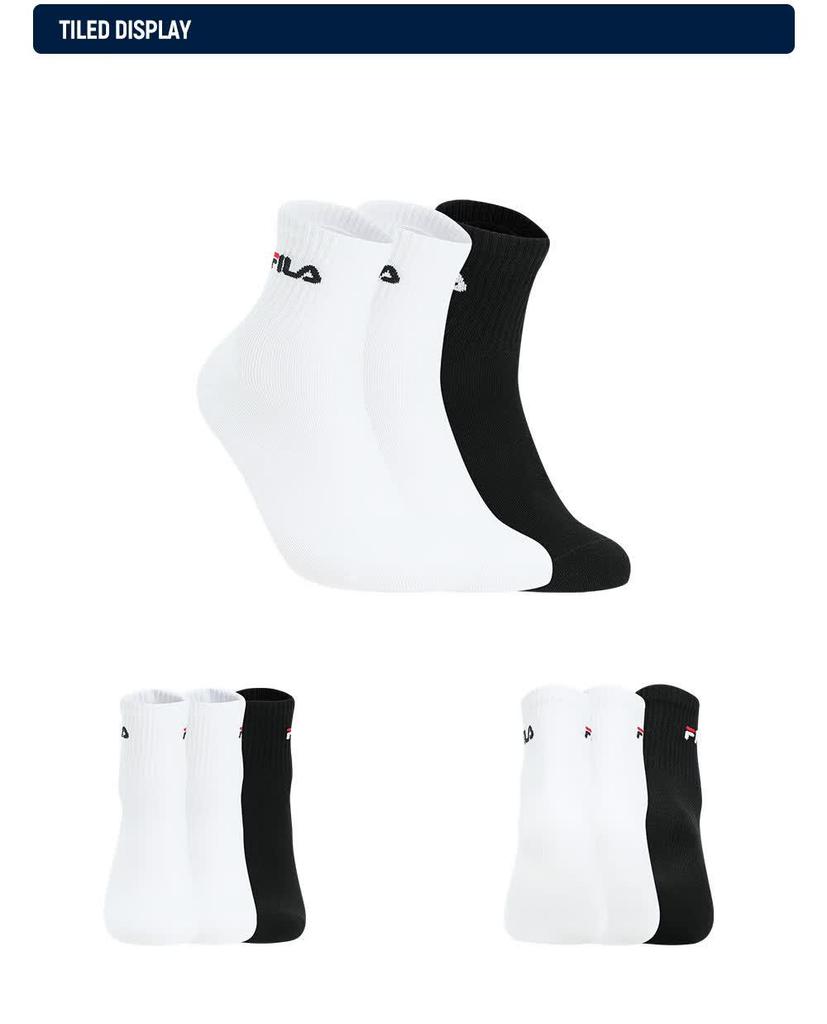 FILA Men's Mid-Calf Sports Socks - 3 Pair Pack