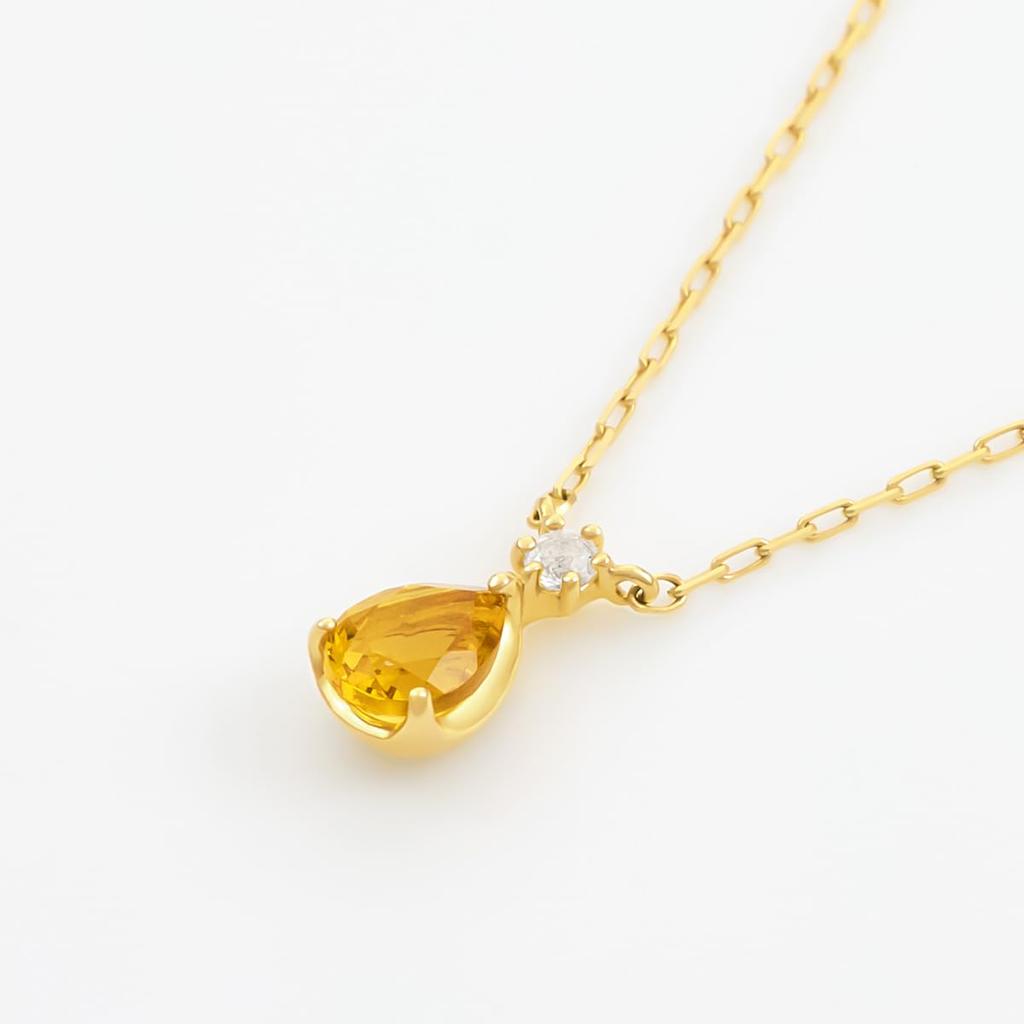November Birthstone K10 Yellow Gold Necklace 112436123018 [Yondo Sea]