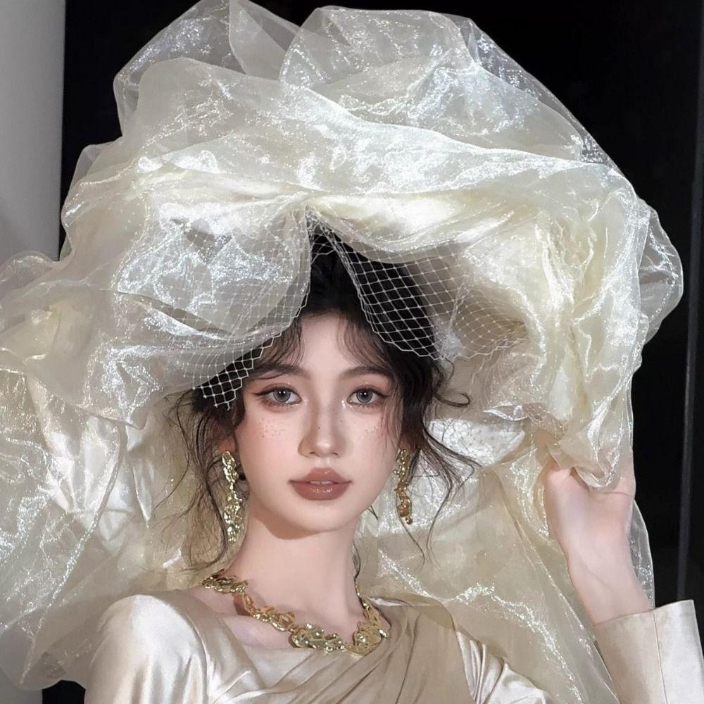 French Style Bridal Hats Plus Size Wedding Headwear Romantic Bride Headdress Hair Accessories