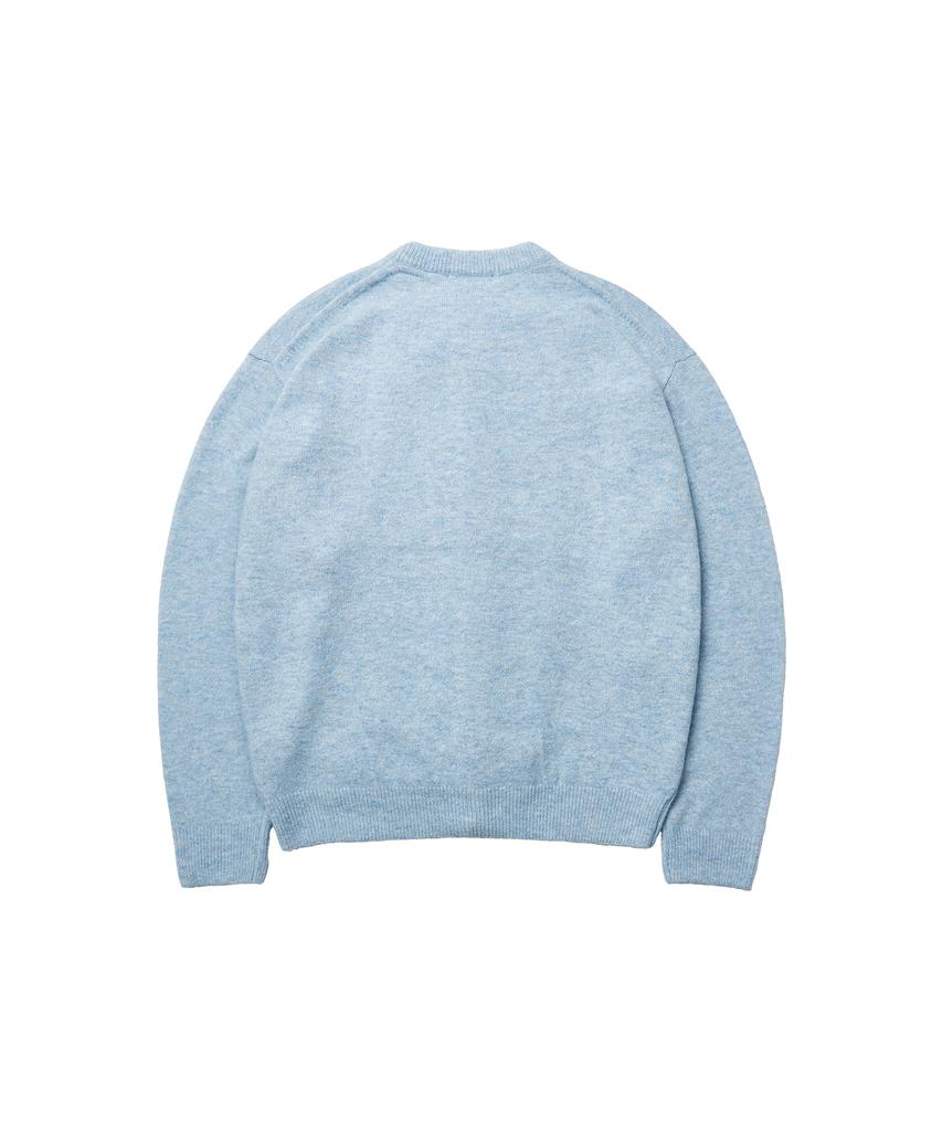 GNOK Wool Round Neck Knit Cardigan [Sky Blue]