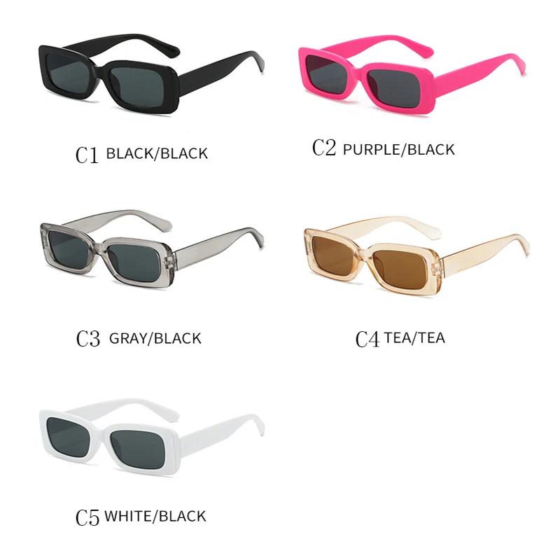 1/2PACK Black Square Sunglasses Men Retro Small Rectangle Sun Glasses UV400 Protection Driving Fishing