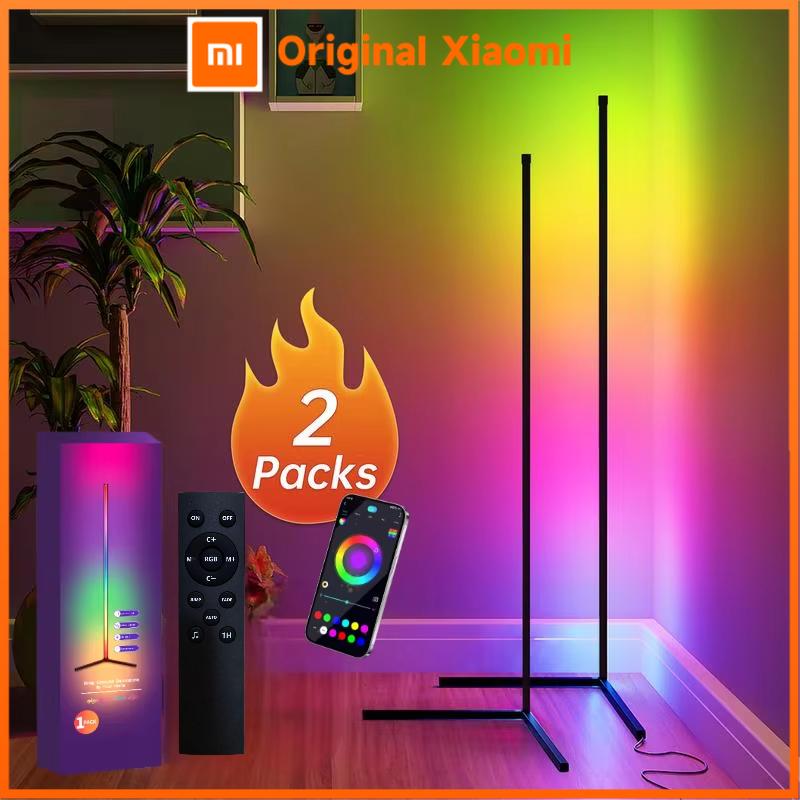 Xiaomi 2 шт./1 шт. Светодиодный напольный светильник, 160 см/63 дюйма, RGB-светильник для угла, работает с приложением/пультом дистанционного управления, умный угловой светильник с 16 миллионами цветов DIY,