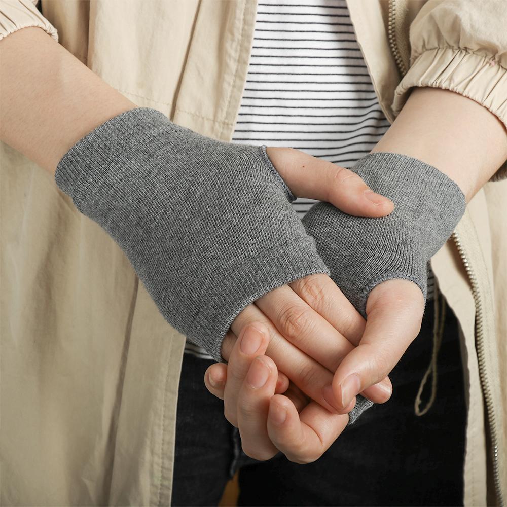 Women Girl Winter Autumn Warm Wool Exposed Finger Knitted Wool Glove Wrist Gloves Half Mitten