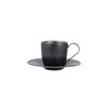 BLACK VINTAGE INOX Black DW Cup & Saucer, 100ml, Made In Japan, Ideal for Cafes, Restaurants, Tea & Coffee, Stainless Steel, Aged Finish,