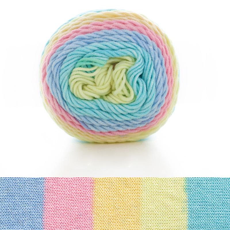 5-strand Milk Cotton Segment Dyed Rainbow Cotton Hand Woven Wool Scarf Pillow Blanket Material Wool