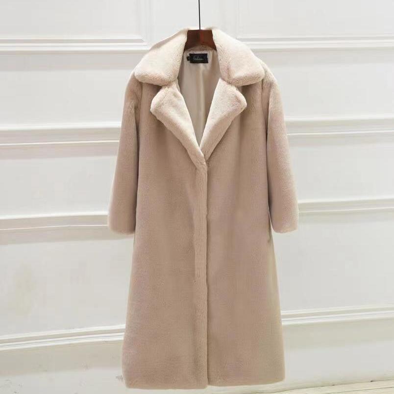 Imitation Mink Coat Women's Medium and Long Autumn and Winter Imitation Mink Velvet Jacket Women's Large Size Thickened Jacket Loose Suit Collar