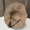 Elegant Sweet Straw Sun Hat Big Brim French Style Knitted Bucket Hat Visor Cap Temperament Seaside Beach Cap Lady