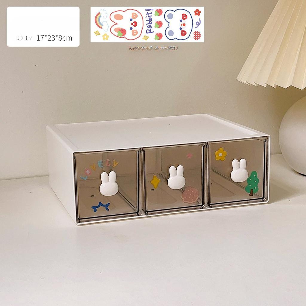 Милый ящик для хранения на рабочем столе, студенческий стол, прозрачная полка, косметика, канцелярские принадлежности