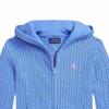 Детский свитер Polo Ralph Lauren однотонный с капюшоном, длинным рукавом и застежкой-молнией, цвет порт-синий 313916533-009