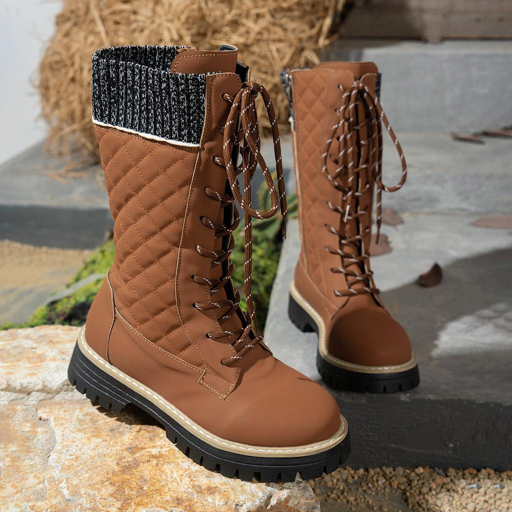 Anti-slip Shoes Mid-calf Boots for Women, New Style, Thickly Lined, Thick Sole, Large Size Boots