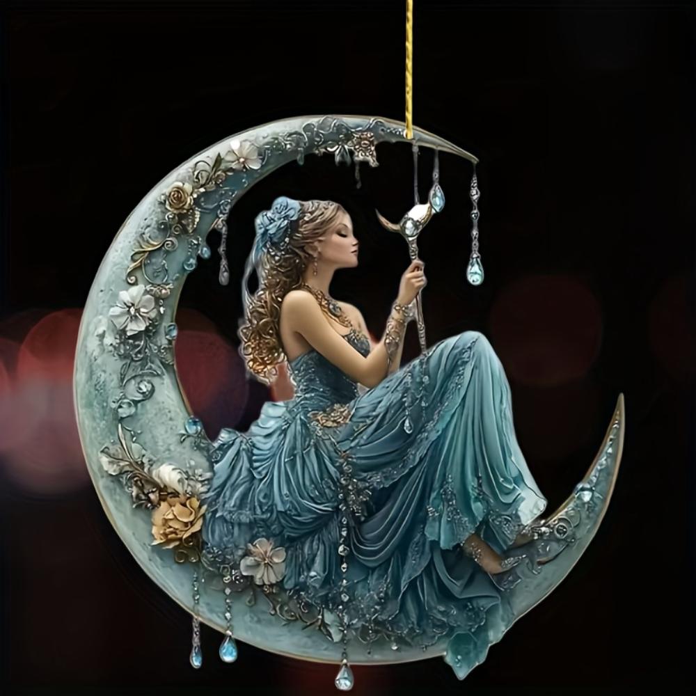 Moon Palace Fairy 2D Flat Acrylic Decorative Pendant Pendant, for Bags/keychains/home/car Decoration Accessories Ramadan Christmas Decoration Gift
