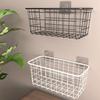 Kitchen Wrought Iron Hanging Basket Storage Box Without Punching Wall-mounted Desktop Bathroom Toile