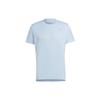Round Neck Printed Short Sleeve T-Shirt Men Tops Light-Blue IC7630