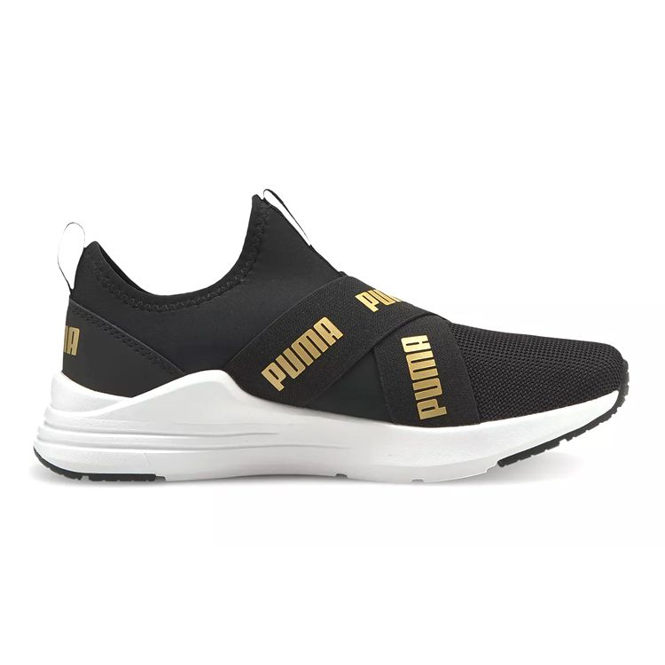 Puma Кроссовки Wired Run Slip-On Big Kid Black Team Gold Kids 381993-02