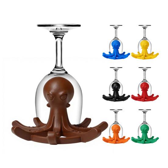Octopus-Shaped Cup Drying Rack with 8-Arm Creative PLA Water Bottle Holder for Mugs Glasses Tumblers Space-Saving Countertop Organizer for