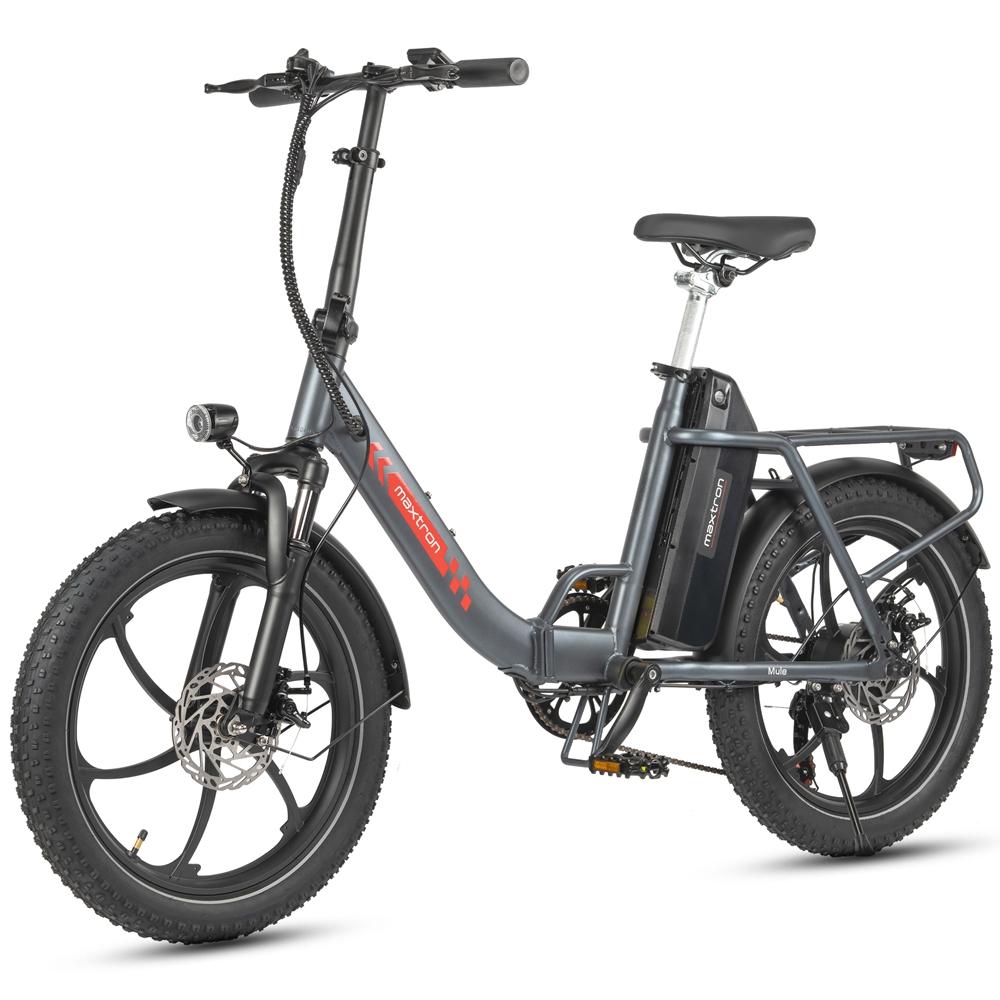 Электровелосипед Maxtron Mule 250 Вт 20-дюймовые шины Городской складной электровелосипед Мотор 48 В 20 Ач Двойные дисковые тормоза 7 скоростей ЖК-дисплей Максимальная нагрузка 120 кг