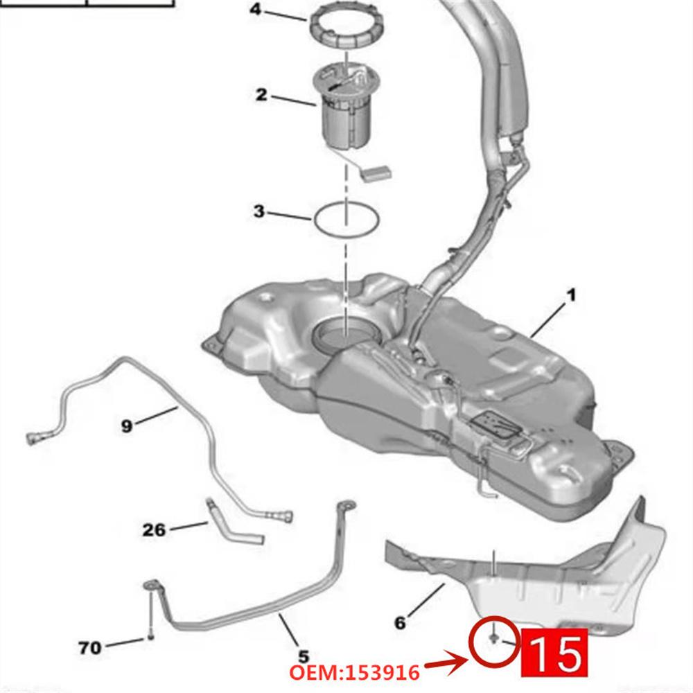 Зажим топливного бака 153916 Подходит для Peugeot 206 307 308 3008 Для Citroën C4 Picasso C5