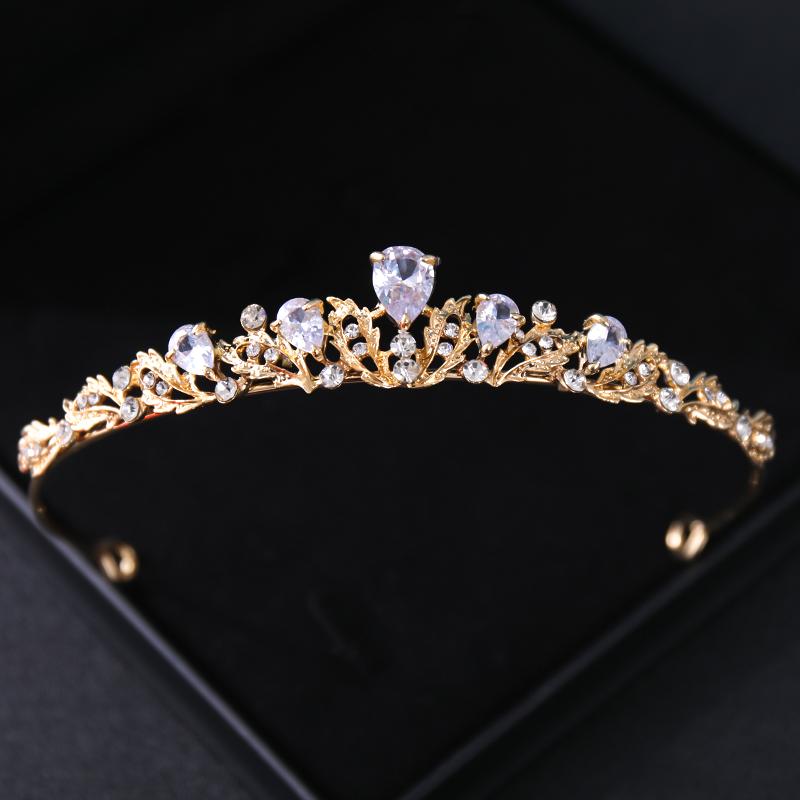 Fashion Zircon Bridal Tiara Headpiece Silver Color Crystal Wedding Crown Hair Accessories Women Birthday Party Rhinestone Crowns