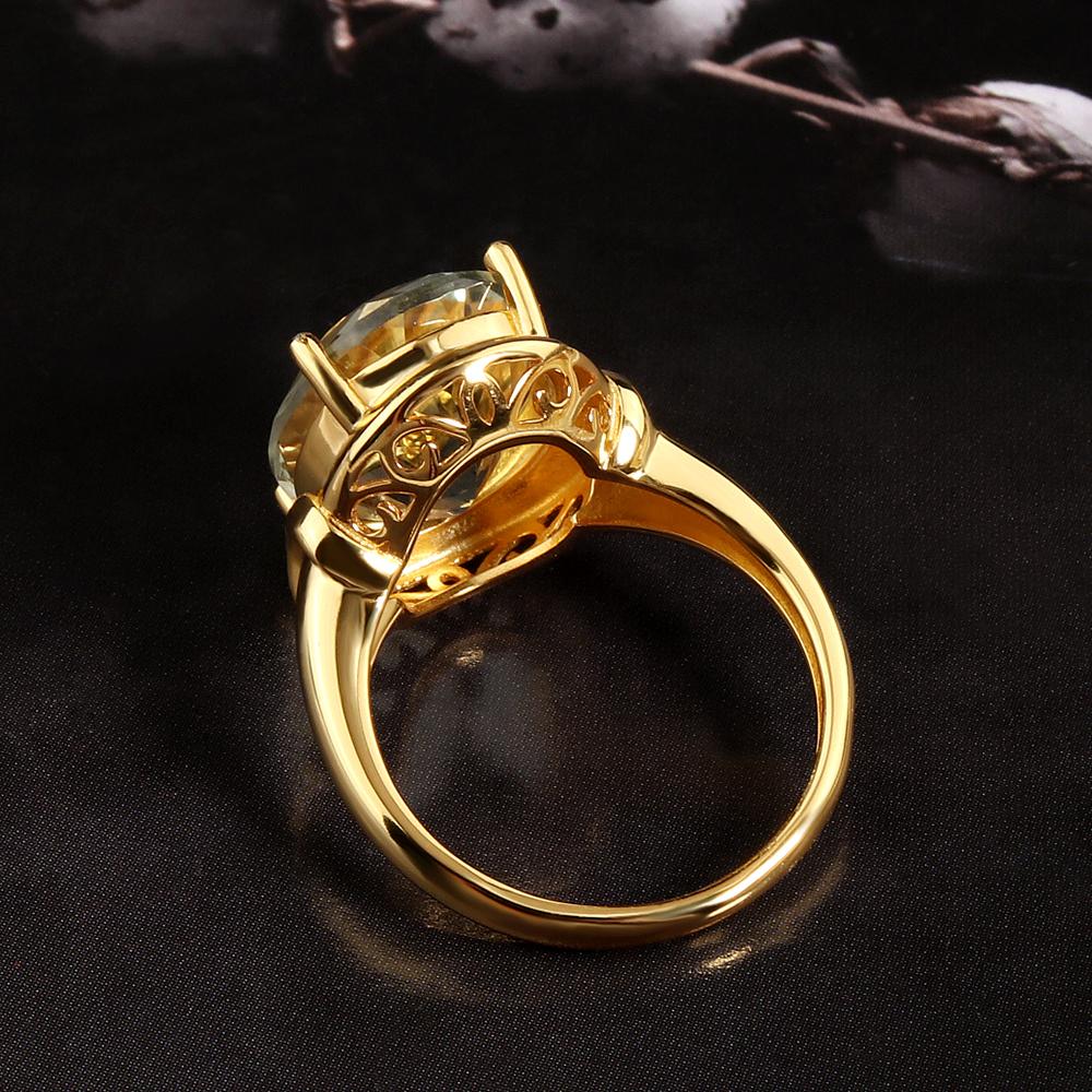 Натуральный зеленый аметист, натуральный бразильский большой драгоценный камень, кольца из стерлингового серебра 925 пробы, изысканные ювелирные изделия для женщин