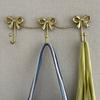 Iron Material Metal Bow Wall Hooks Golden Finish Modern Minimalist Hooks  Home Decor