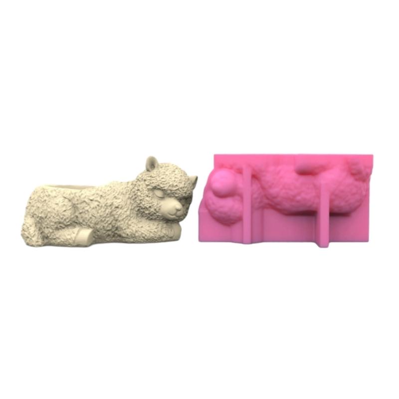 Силиконовые формы Форма для заливки смолой Домашний декор 3D Альпаки Форма для свечей Горшок для цветов Подарок для любителя DIY-рукоделия