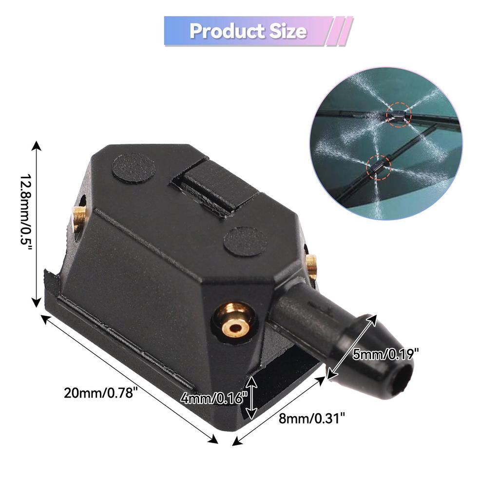 2 шт. универсальные насадки для омывателя ветрового стекла автомобиля, форсунки для распыления воды, установленные на рычаге 8 мм, 9 мм, регулируемое 4-стороннее обновление