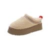 Зимние ботинки из овечьей шерсти на толстой подошве для женщин, новый стиль, с защитой носка и дополнительным флисовым утеплителем, хлопковые туфли и тапочки