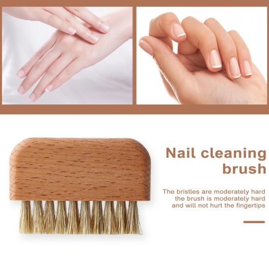 Щетка для ногтей из цельного дерева, инструмент для нежной чистки, удаляет пятна, удобная щетка для чистки ногтей для рук, ногтей