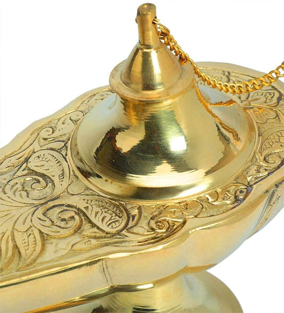 Brass Aladdin Chirag Lamp Vintage Look Golden Handmade Showpiece Item Home Decor Gift.