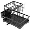 Dish Drying Rack With Drainboard Detachable Stainless Steel 2 Tier Large Dish Racks Drainer Sink Organizer With Utensils Holder
