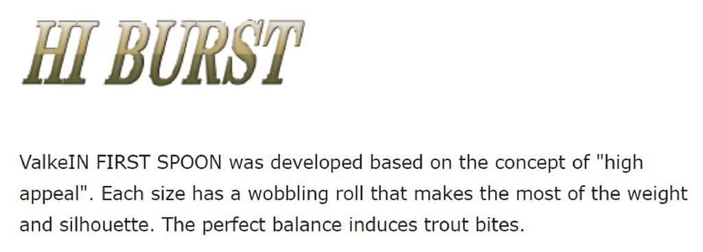 Valkein Spoon Hi Burst 1,4 грамма Тонущая приманка №20 (8794)