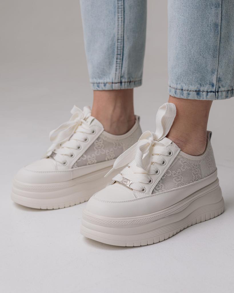 Кроссовки на платформе Allsy 195000 36 белые кожа