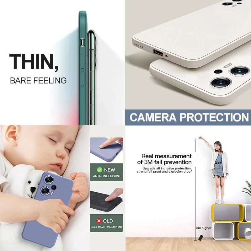 Poco F5 Pocof5 Чехол квадратный жидкий силиконовый мягкий чехол для Xiaomi Poco F5 F 5 Pocof5 F5Чехол для телефона с полной защитой Poco F5