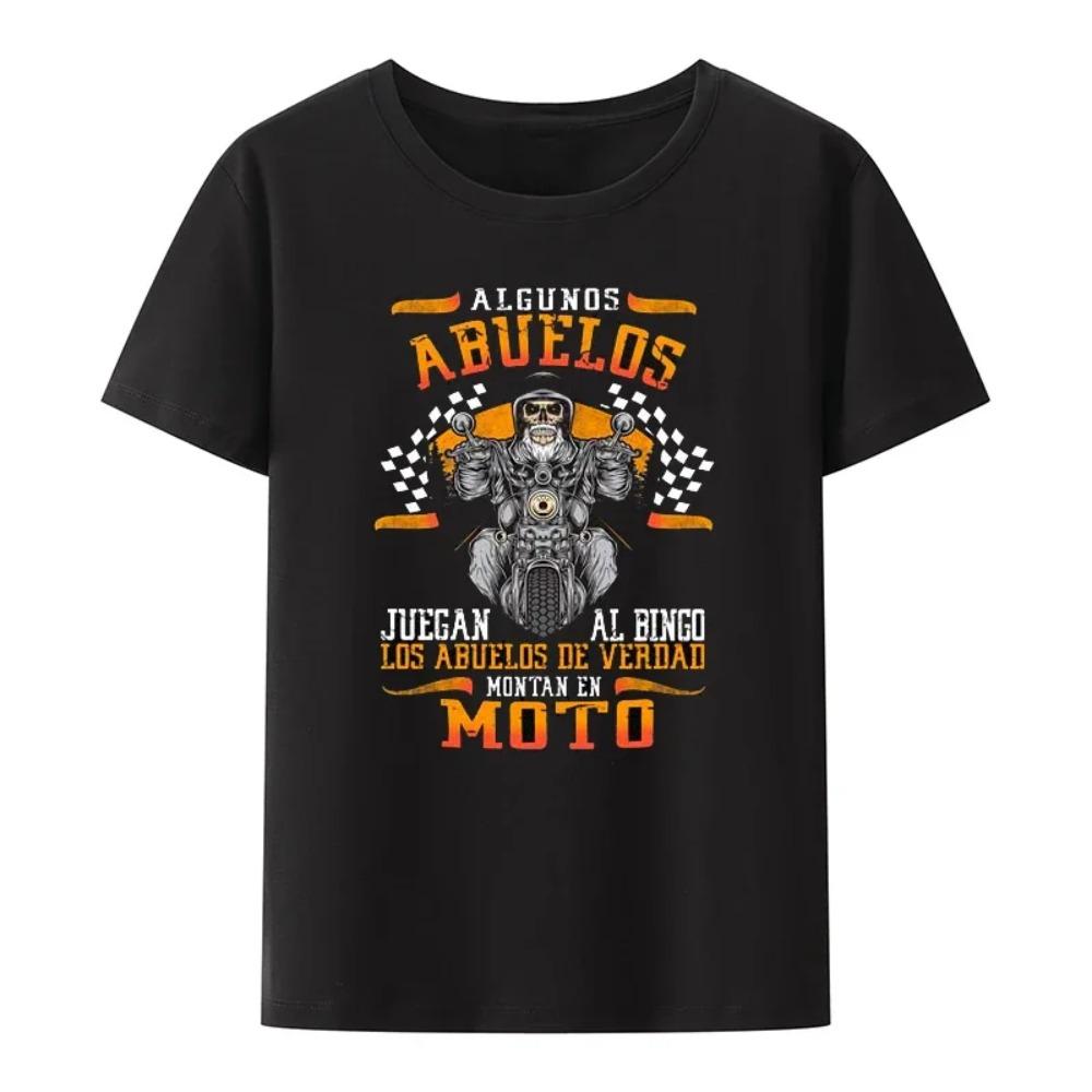 Men's Motorcycle Father's Day T-Shirt Grandparents Motorcycle Lovers Short Sleeved Graphic Tees Casual Streetwear Camiseta Tops