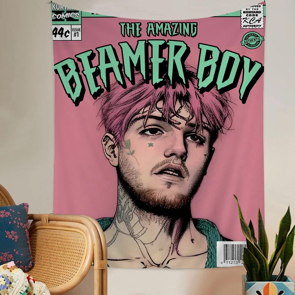 Певец Lil Peep Гобелен Искусство Печать Искусство Научная Фантастика Комната Домашний Декор Домашний Декор