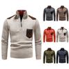 Мужская осенне-зимняя водолазка с длинным рукавом, пуловер, рубашка, блузка, топы на молнии, свитер