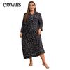 Plus Size Nightgown Women's Spring Autumn Winter Long-sleeved Nightgown Home Dress