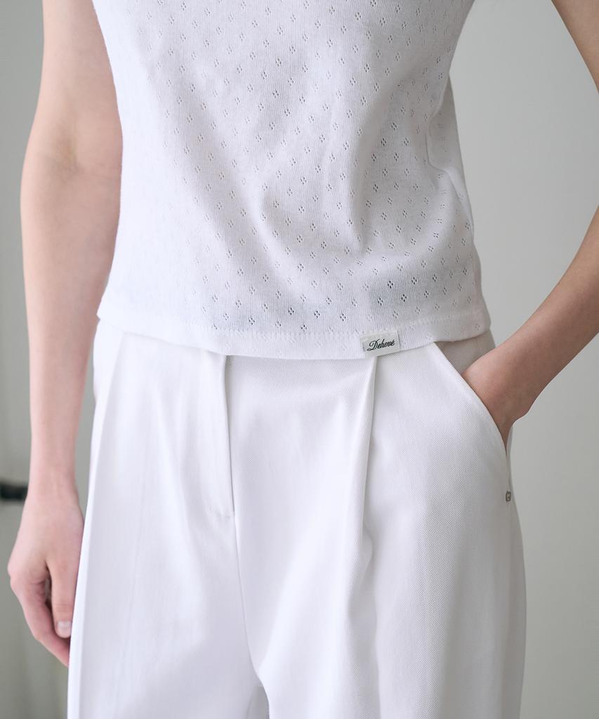 DEHEVE Label Point Puff T-Shirt [White]