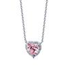 [Puremond] Simulant Diamond Halo Pink Heart Necklace OTS322803DWP
