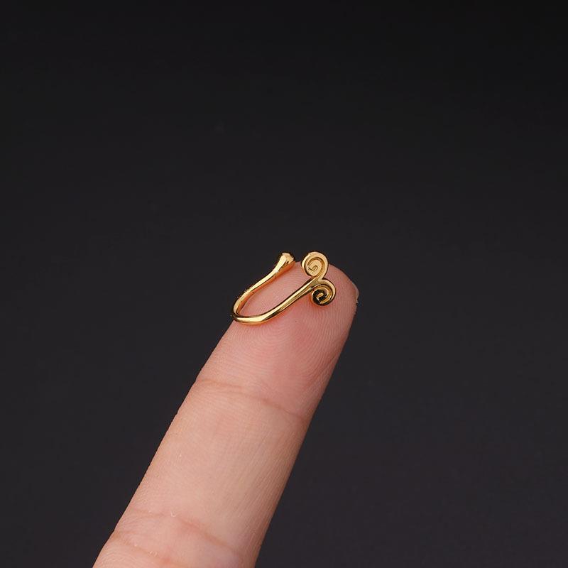 1 Циркон Перфорированное кольцо в носу Зажим для носа Женские украшения для тела Трендовые серьги в форме сердца Зажим в форме креста с цветком Кольцо в носу Манжеты Ювелирные изделия для тела Серьги