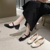 Fashion 2024 New Mary Jane Shoes Buckle Women Pumps Thick Heels Elegant Shallow Square Toe Woman Footwear Fashion Outdoor Single Shoes